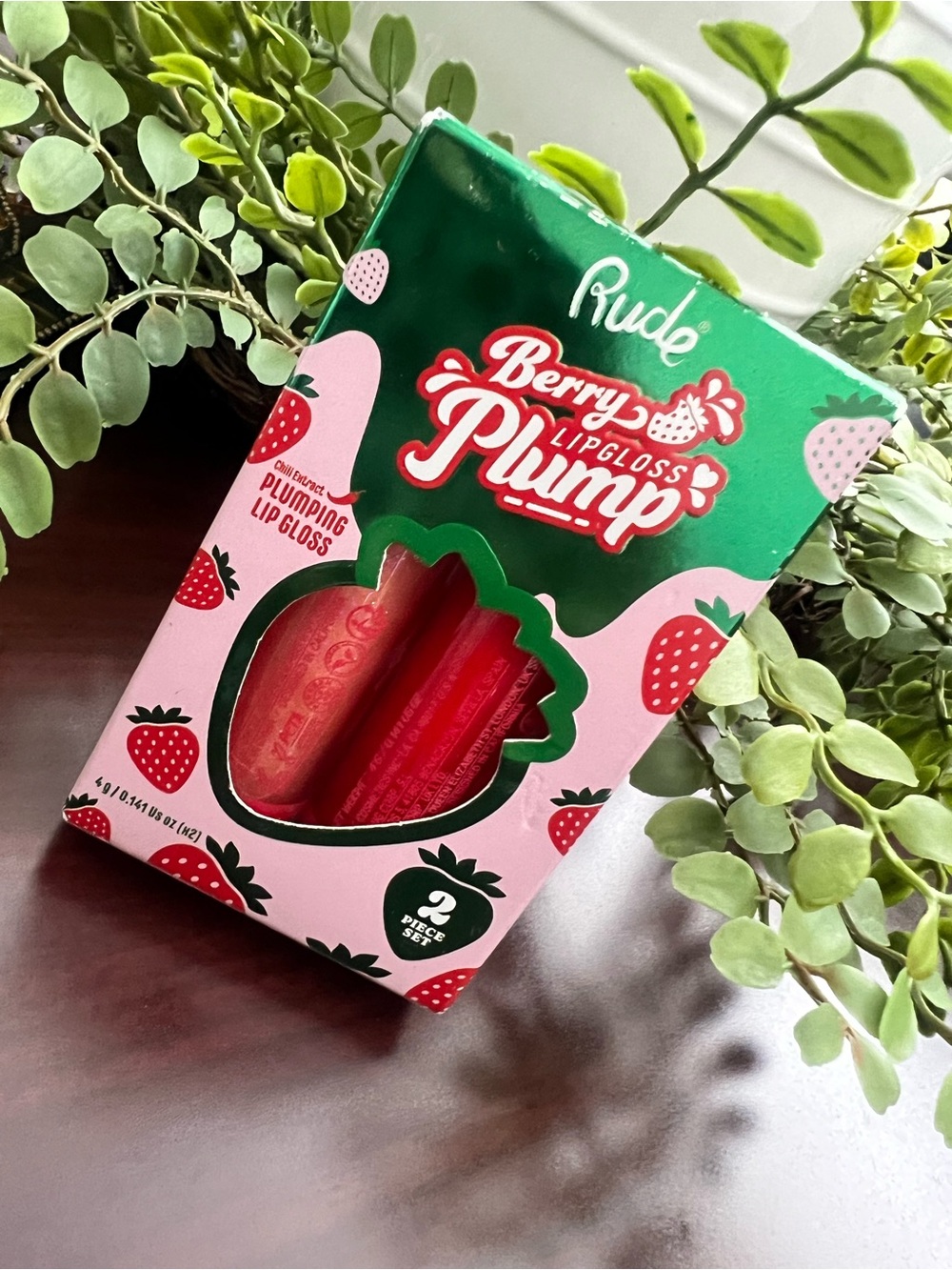 RUDE Berry Plump Lipgloss - Pink Red